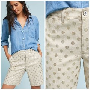 NWT Anthropologie Polka Dot Bermuda Shorts 29